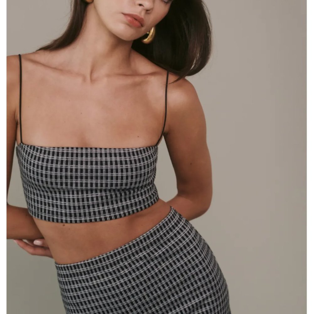 Reformation Callista Two Piece - Black Check